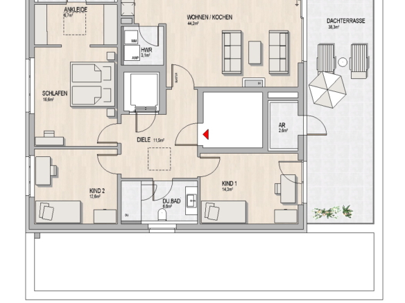 Grundriss Hochheim, Massenheimer Landstraße 6, Whg. 1.3.1