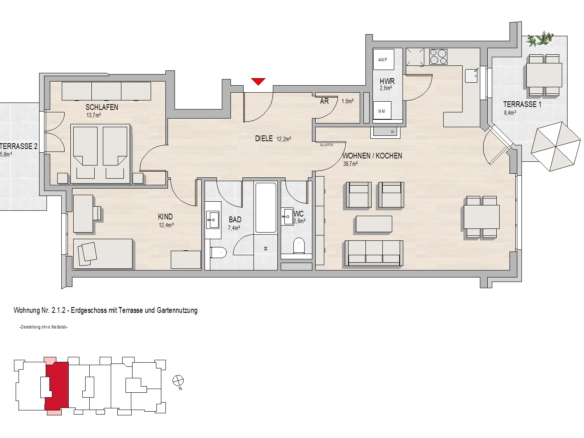 Grundriss Hochheim, Massenheimer Landstraße 14c, Whg. 2.1.2