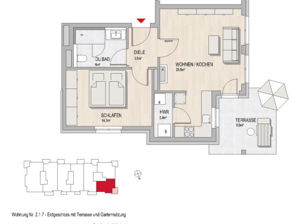 Grundriss Hochheim, Massenheimer Landstraße 14a, Whg. 2.1.7