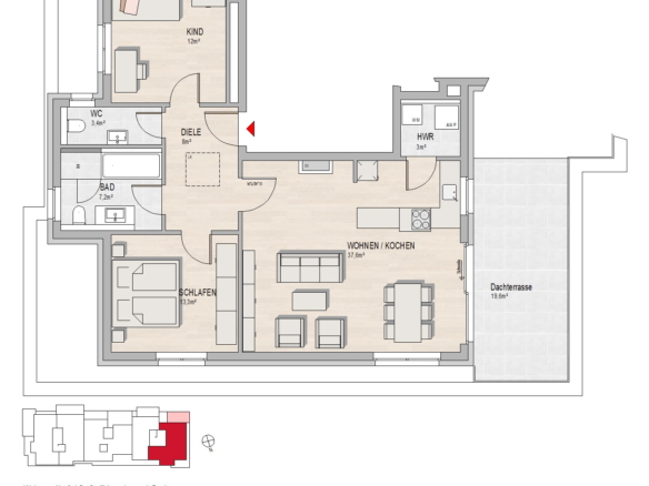 Grundriss Hochheim, Massenheimer Landstraße 14a, Whg. 2.4.5